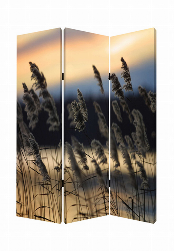 1" x 48" x 72" Multi Color Wood Canvas Whisper Reed  Screen