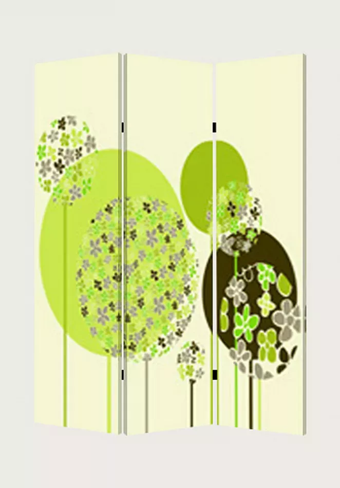 1" x 48" x 72" Multi Color Wood Canvas Floral Buds  Screen