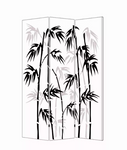 1" x 48" x 72" Multi Color Wood Canvas Bamboo Leaf  Screen