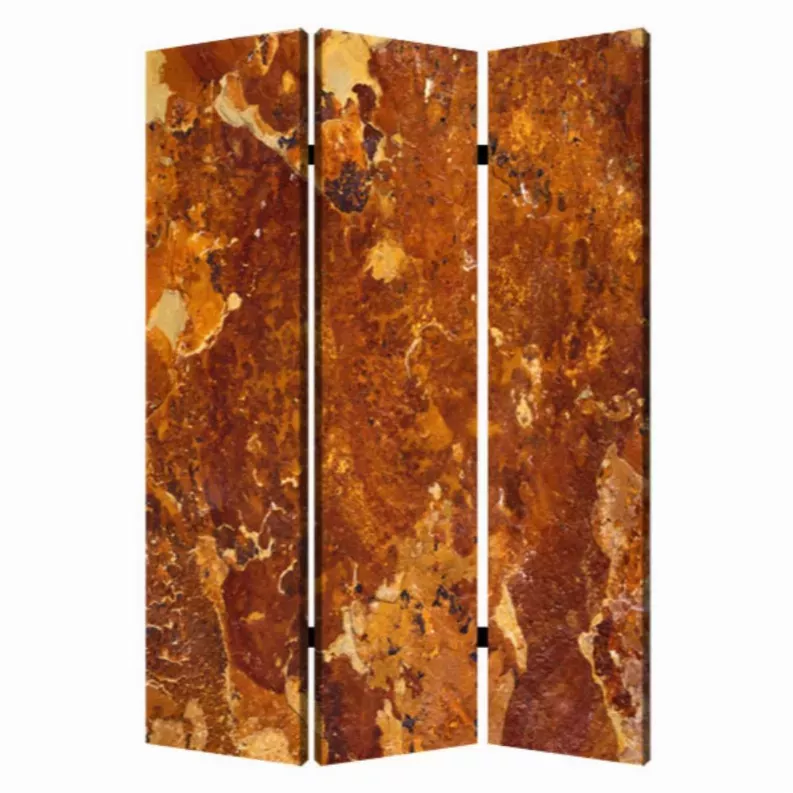 1" x 48" x 72" Multi Color Wood Canvas Brown Marble  Screen