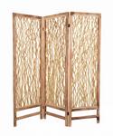 1" x 60" x 69" Brown 3 Panel Wood foldable  Screen