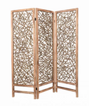 1" x 60" x 69" Brown 3 Panel Wood Foldable  Screen
