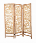 1" x 60" x 69" Brown 3 Panel Wood Foldable  Screen
