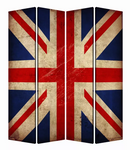1" x 84" x 84" Multi Color Wood Canvas Union Jack  Screen