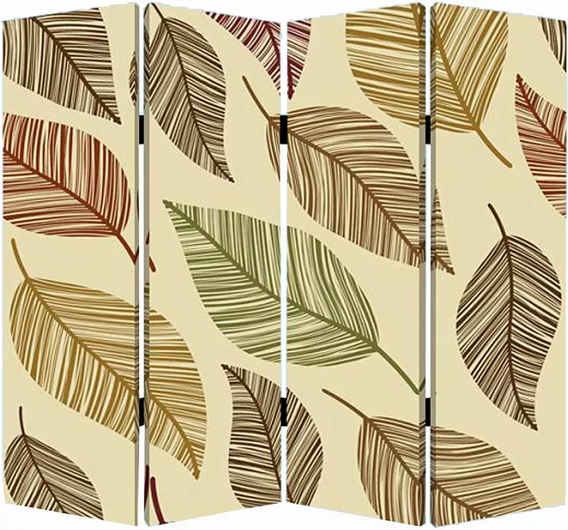 1" x 84" x 84" Multi Color Wood Canvas Perpetual Leaf  Screen