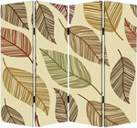 1" x 84" x 84" Multi Color Wood Canvas Perpetual Leaf  Screen