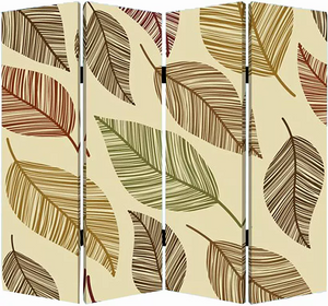 1" x 84" x 84" Multi Color Wood Canvas Perpetual Leaf  Screen
