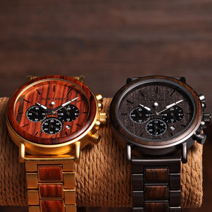 Luxury Gold Men Wooden Wristwatches