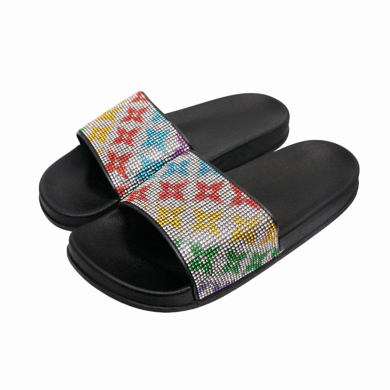 Size 10 Louis Vuitton Black Slipper Slides