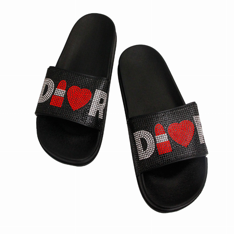 Size 10 Black Dior Slipper Slides