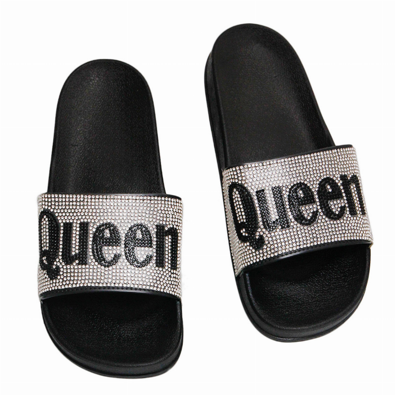 Size 10 Queen Silver Slipper Slides