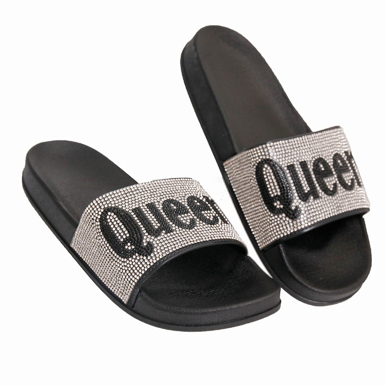 Size 10 Queen Silver Slipper Slides