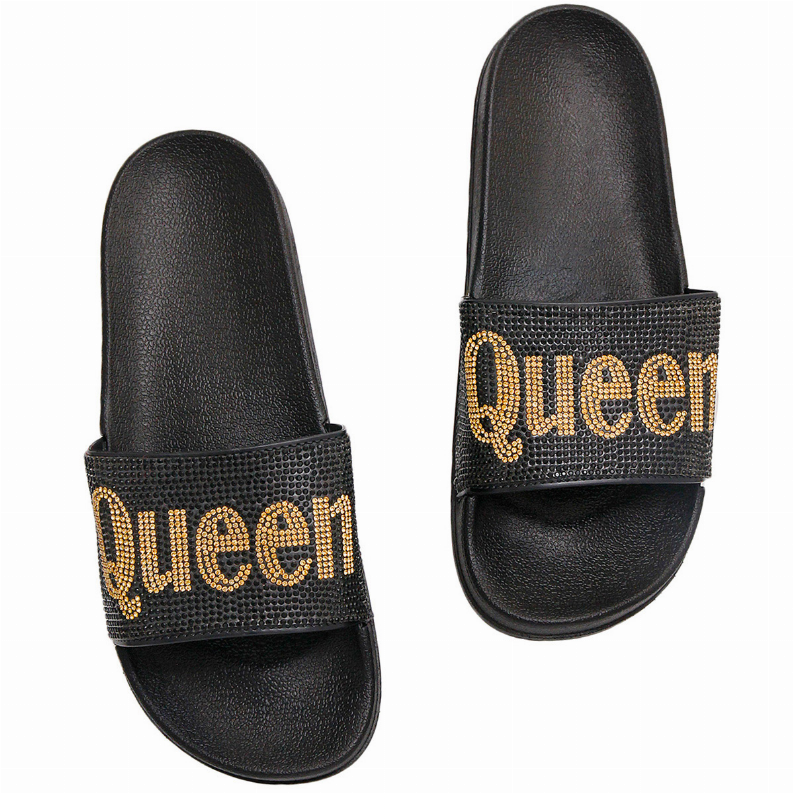 Size 10 Queen Black Slipper Slides