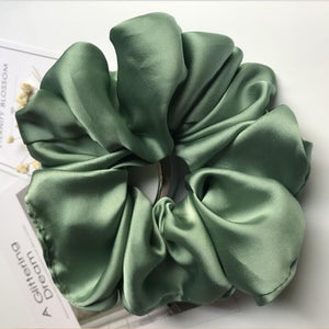 Oversized Hair Scrunchies For Women Solid Satin Silk Scrunchie Hair Rubber Bands Elastic Hair Ties Accessories Ponytail Holder