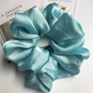 Oversized Hair Scrunchies For Women Solid Satin Silk Scrunchie Hair Rubber Bands Elastic Hair Ties Accessories Ponytail Holder