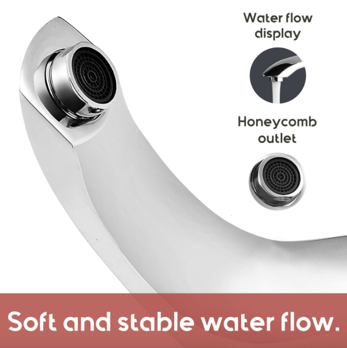 Automatic Faucet Touchless Bathroom Sink Faucet, Hole Cover Plate&Control Box