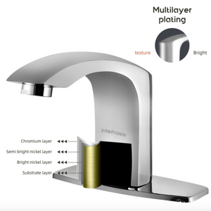 Automatic Faucet Touchless Bathroom Sink Faucet, Hole Cover Plate&Control Box