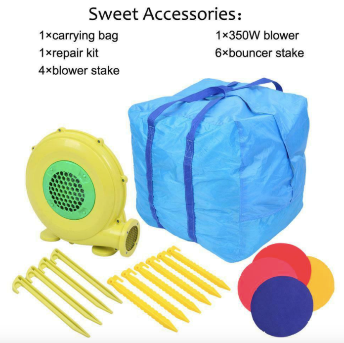 Kids Indoor Bounce House Castle [Indoor and Outdoor] with Air Blower