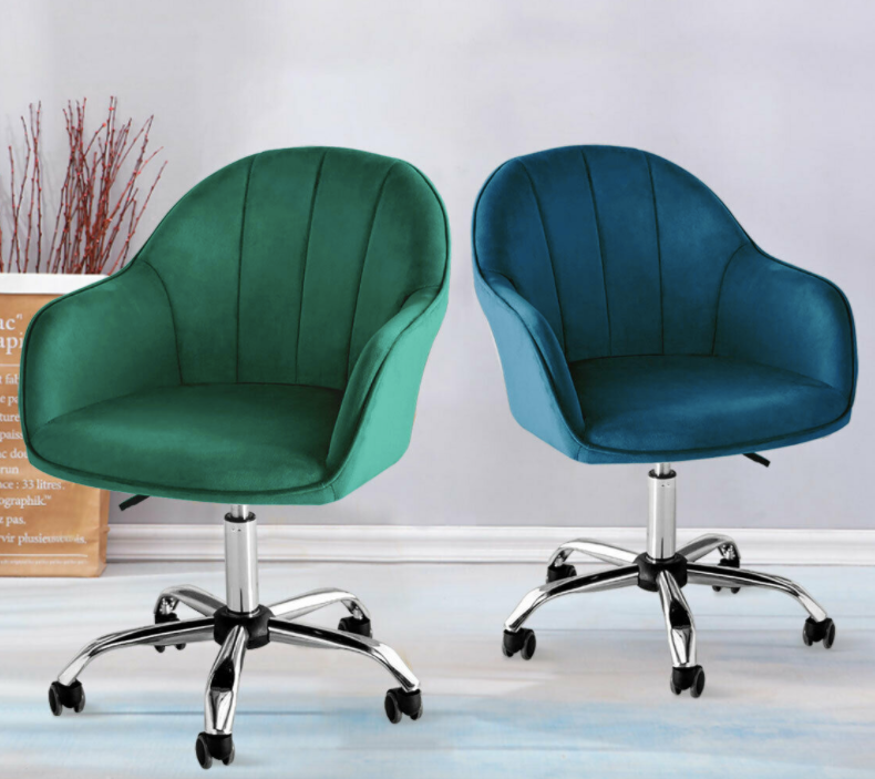 Velvet Modern Living Room Swivel Shell Chair Upholstered Gaming Study Desk Chair