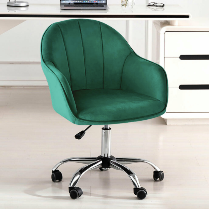 Velvet Modern Living Room Swivel Shell Chair Upholstered Gaming Study Desk Chair