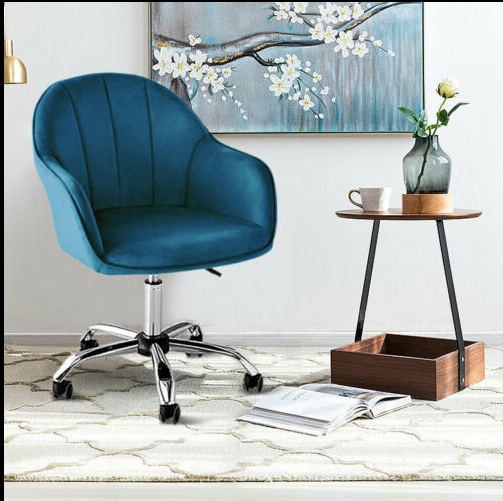 Velvet Modern Living Room Swivel Shell Chair Upholstered Gaming Study Desk Chair