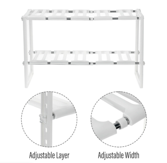 Adjustable Shoe Rack Home Under-Sink Storage Shelf Holder Rack Organizer