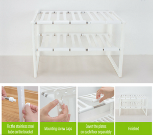 Adjustable Shoe Rack Home Under-Sink Storage Shelf Holder Rack Organizer