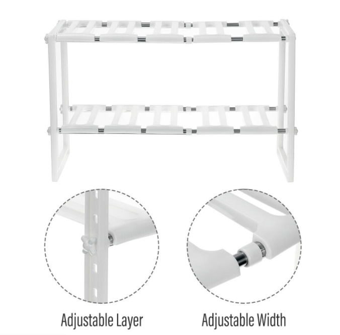 Adjustable Shoe Rack Home Under-Sink Storage Shelf Holder Rack Organizer