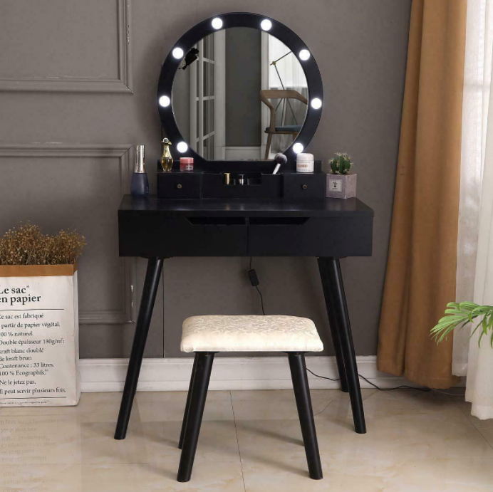 Vanity Dressing Table with 10 LED Lights and Mirror