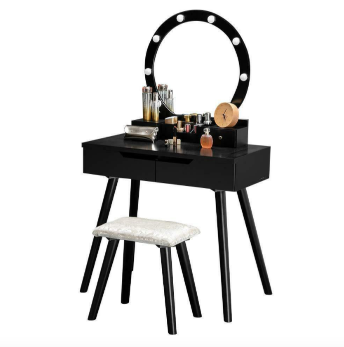 Vanity Dressing Table with 10 LED Lights and Mirror