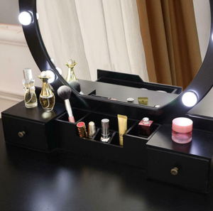 Vanity Dressing Table with 10 LED Lights and Mirror