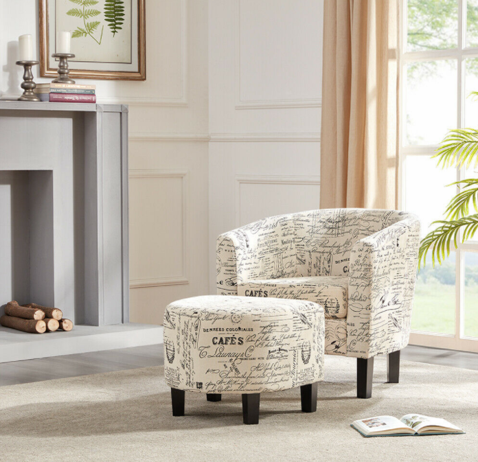 French Print Accent Chair for Living Room Dinning Room Entryway Morning room