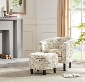 French Print Accent Chair for Living Room Dinning Room Entryway Morning room