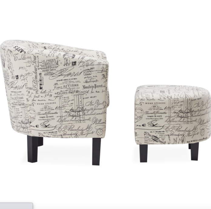 French Print Accent Chair for Living Room Dinning Room Entryway Morning room