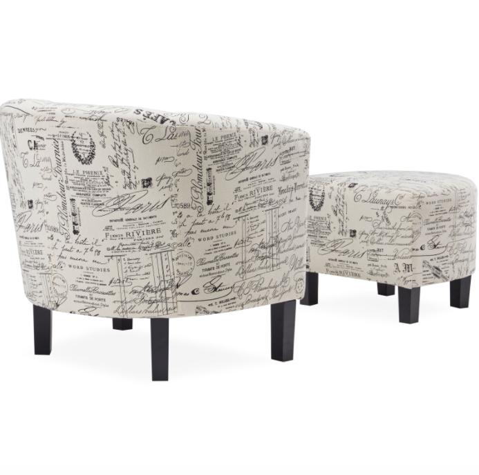 French Print Accent Chair for Living Room Dinning Room Entryway Morning room