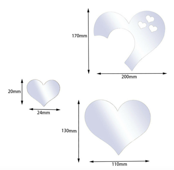 3D Mirror Love Heart Wall Sticker Removable Decal DIY Home Living Room Art Decor
