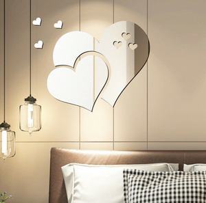 3D Mirror Love Heart Wall Sticker Removable Decal DIY Home Living Room Art Decor