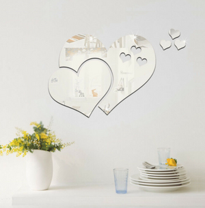 3D Mirror Love Heart Wall Sticker Removable Decal DIY Home Living Room Art Decor