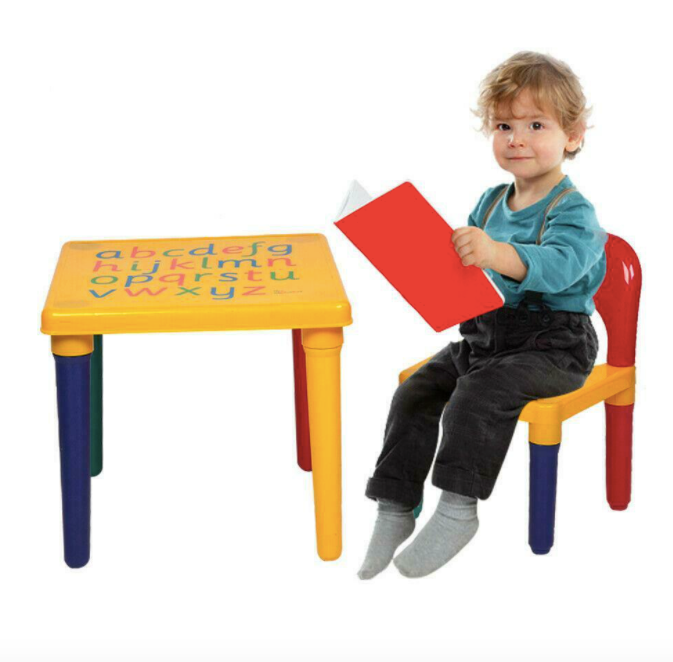 Kids Table Set Play Study Children Activity Furniture Toddler Yellow