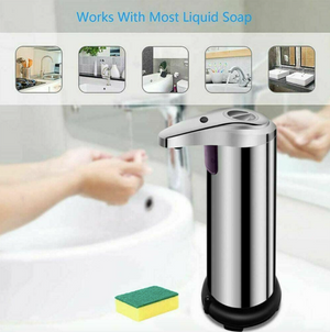 Luxury Hands Free Stainless Steel Soap Dispenser Kitchen Bathroom Office