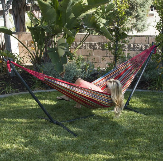 10ft Double Hammock Stand Patio Outdoor Portable with Carrying Bag