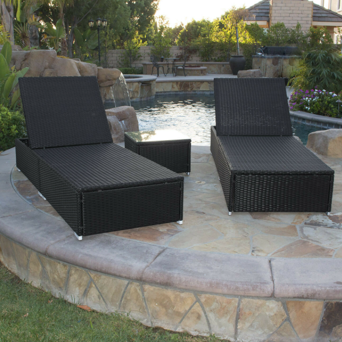 Adjustable Pool Chaise Lounge Chair Outdoor Patio Furniture