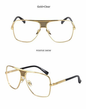 Aviator Oversized Square Men Vintage Sunglasses