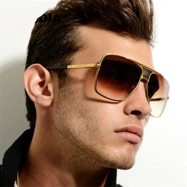 Aviator Oversized Square Men Vintage Sunglasses