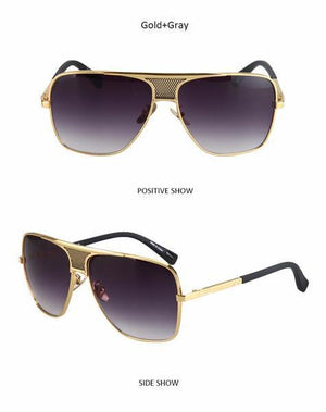 Aviator Oversized Square Men Vintage Sunglasses