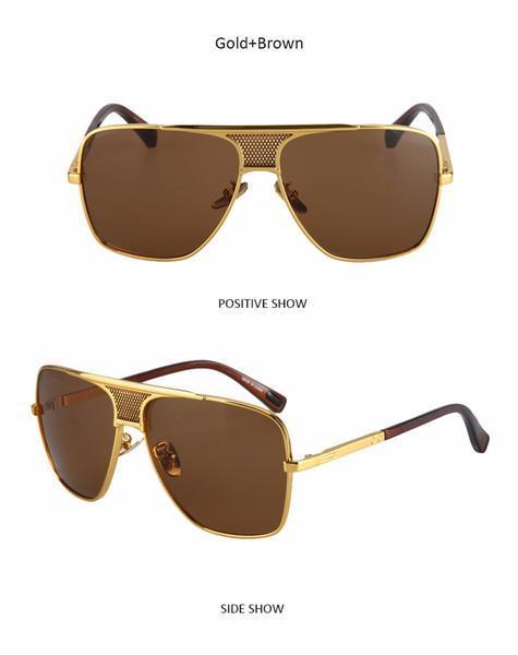 Aviator Oversized Square Men Vintage Sunglasses