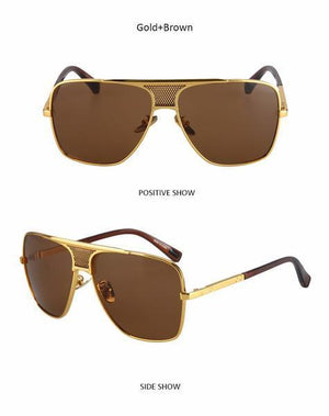 Aviator Oversized Square Men Vintage Sunglasses