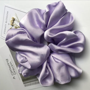 Oversized Hair Scrunchies For Women Solid Satin Silk Scrunchie Hair Rubber Bands Elastic Hair Ties Accessories Ponytail Holder