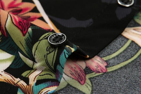 Big Print Flower Casual Men Short Sleeve Shirt