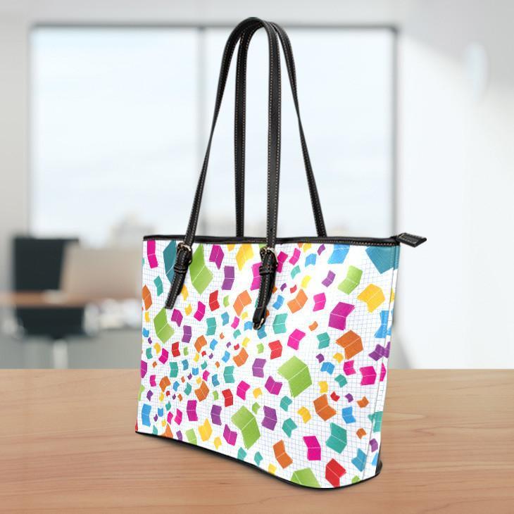 Books Small Leather Tote Bag